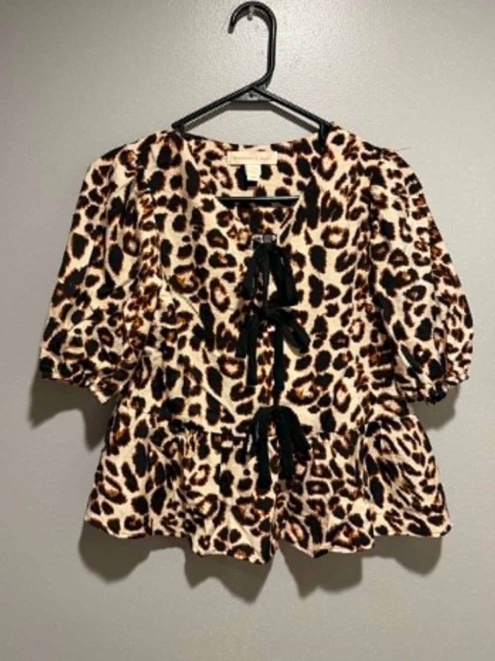 Monteau Leopard Print Blouse Small